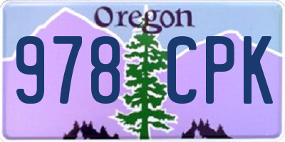 OR license plate 978CPK