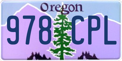 OR license plate 978CPL