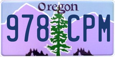 OR license plate 978CPM