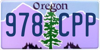 OR license plate 978CPP