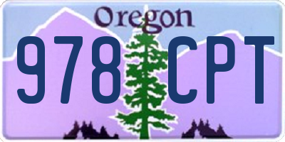 OR license plate 978CPT