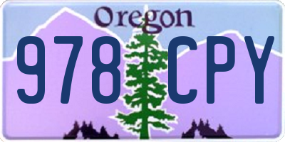 OR license plate 978CPY