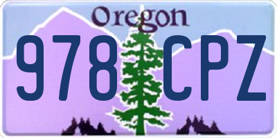 OR license plate 978CPZ