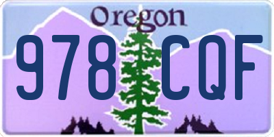 OR license plate 978CQF