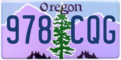 OR license plate 978CQG