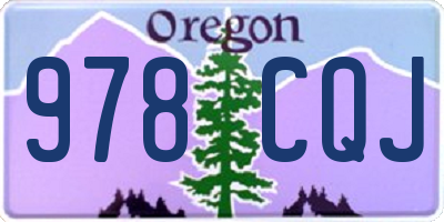 OR license plate 978CQJ