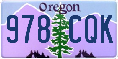 OR license plate 978CQK