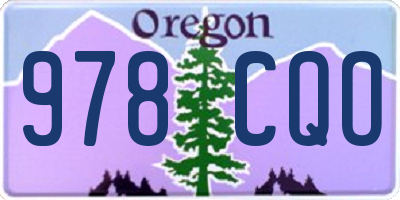 OR license plate 978CQO
