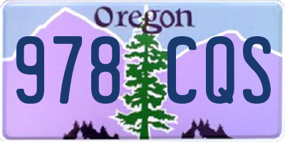 OR license plate 978CQS