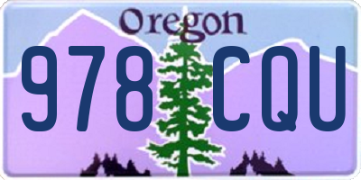 OR license plate 978CQU