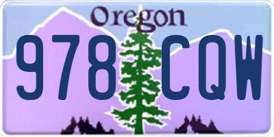 OR license plate 978CQW