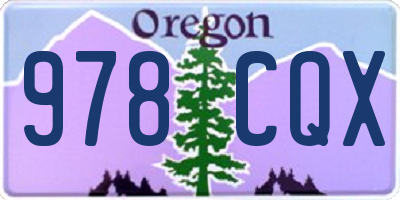 OR license plate 978CQX