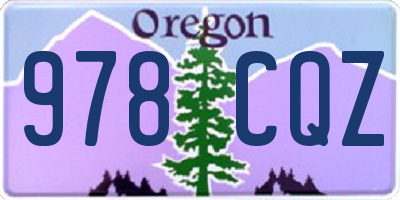 OR license plate 978CQZ