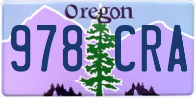 OR license plate 978CRA