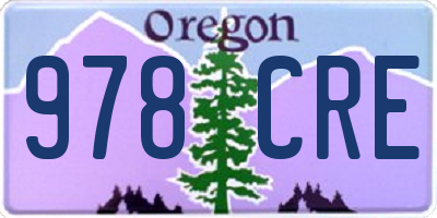 OR license plate 978CRE