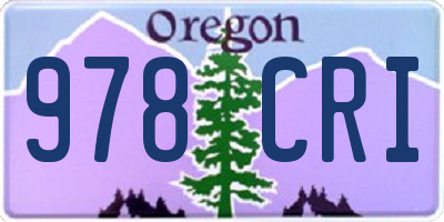 OR license plate 978CRI