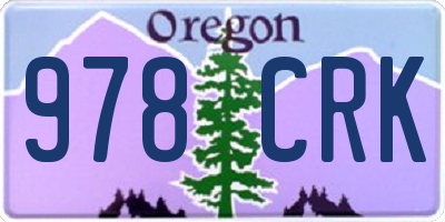 OR license plate 978CRK