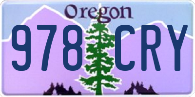 OR license plate 978CRY