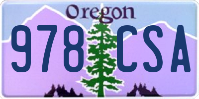 OR license plate 978CSA