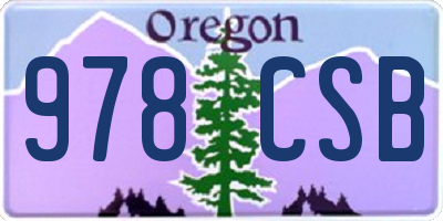 OR license plate 978CSB