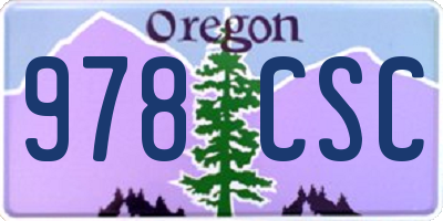 OR license plate 978CSC