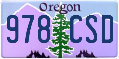 OR license plate 978CSD