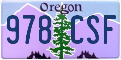 OR license plate 978CSF