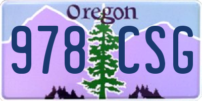 OR license plate 978CSG
