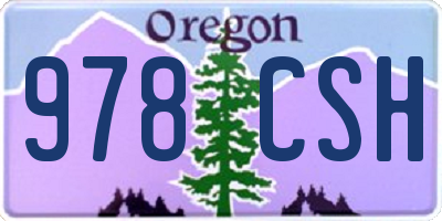 OR license plate 978CSH