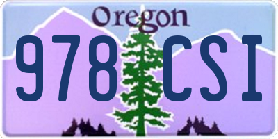 OR license plate 978CSI