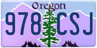 OR license plate 978CSJ