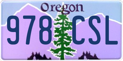 OR license plate 978CSL