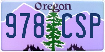 OR license plate 978CSP
