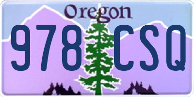 OR license plate 978CSQ