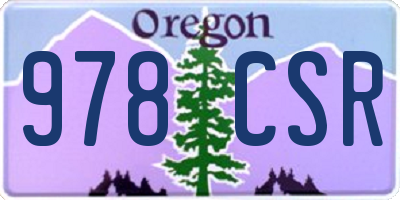 OR license plate 978CSR