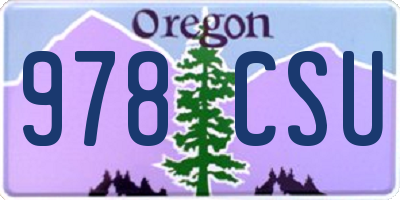 OR license plate 978CSU