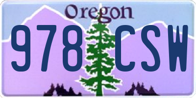 OR license plate 978CSW