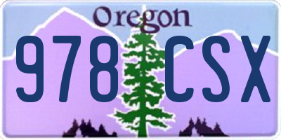 OR license plate 978CSX
