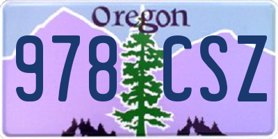 OR license plate 978CSZ
