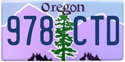 OR license plate 978CTD