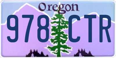 OR license plate 978CTR