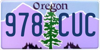 OR license plate 978CUC