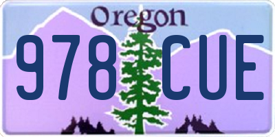 OR license plate 978CUE