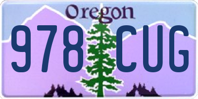 OR license plate 978CUG
