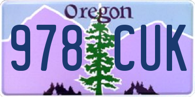 OR license plate 978CUK