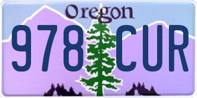 OR license plate 978CUR