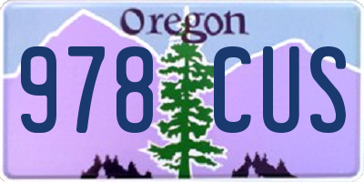 OR license plate 978CUS