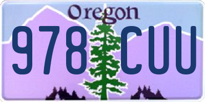 OR license plate 978CUU