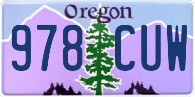 OR license plate 978CUW