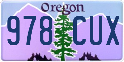 OR license plate 978CUX